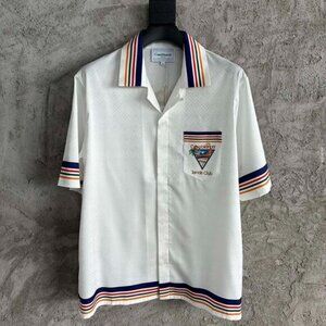 Casablanca Tennis Club Icon Silk Camp Shirt